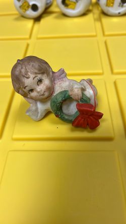 vintage ceramic Christmas angel figurine