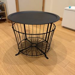 Gualov Black Metal Storage Table