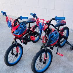 16” Kids Boys Bike with Training Wheels. Helmets Included.