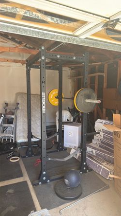 Rogue Squat Rack plus Bar and Accessories