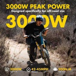 3000W  E Dirt Bike Hover Heart 40 MPH Was $1699 Now $1099  At Turbopowersports 