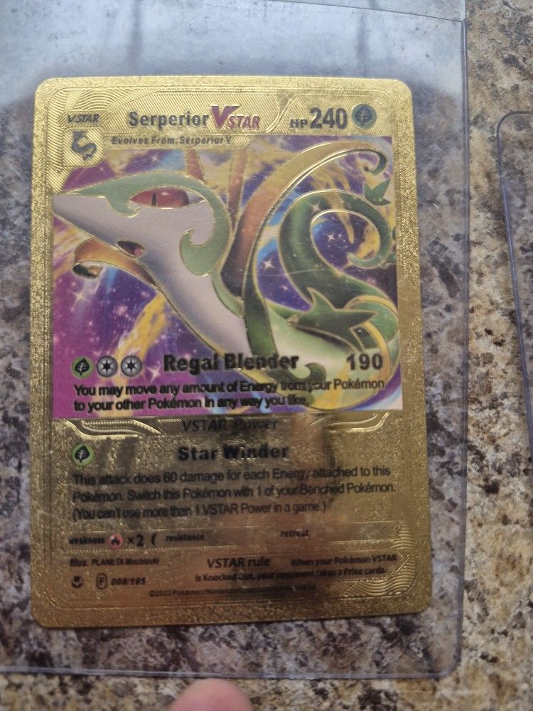 Pokémon TCG Serperior VSTAR 210/195 Silver Tempest Gold Secret Rare NM