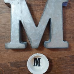 Monogram Ring Dish/Stressed Metal letter0