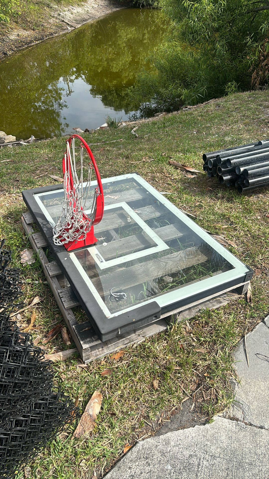 Glass Backboard And Rim