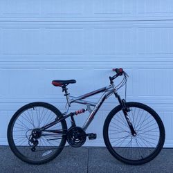 Huffy Rock Creek Mountain Bike – 26” Wheels - Dual Suspension Bicycle