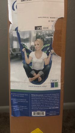 two hanging hammocks