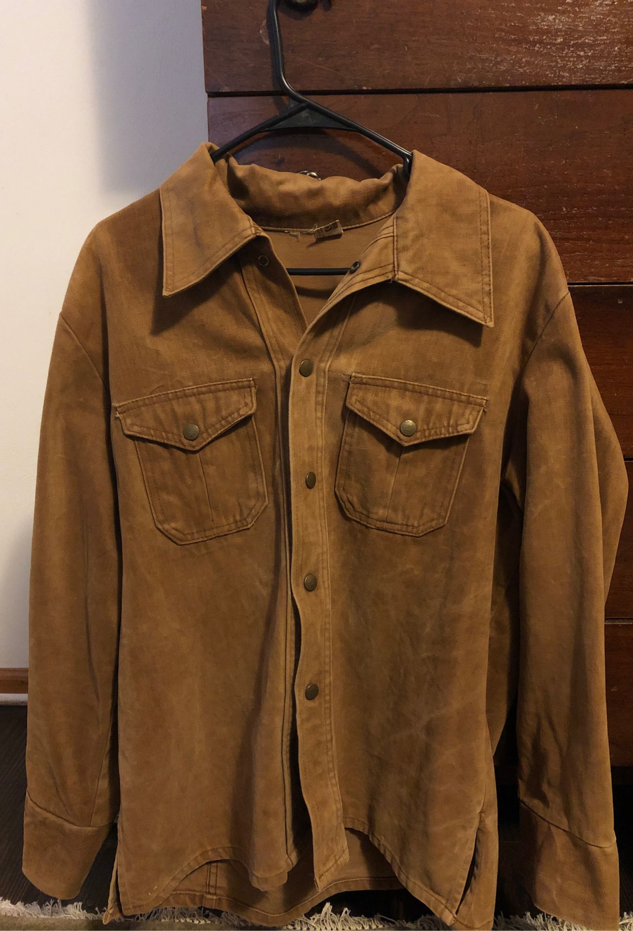 Vintage Montgomery ward suede ish button up western shirt/ jacket.