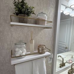 White Floating Shelves