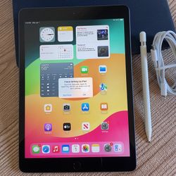 Apple iPad 7th Generation 128GB With Logitech Keyboard and Pencil
