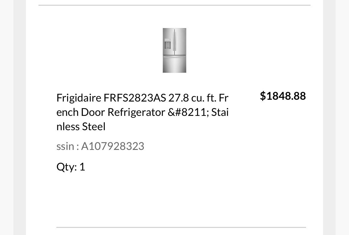 Frigidaire FRFS2823AS 27.8 cu. ft. Fr ench Door Refrigerator 