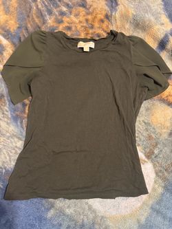 Michael Kors Olive Green Ruffle Sleeve Top