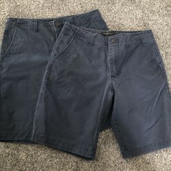 Two Pairs Aeropostale Men’s Classic Chino Shorts 9.5" Navy Size 32