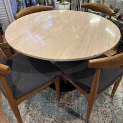 Travertine Tabletop And Base