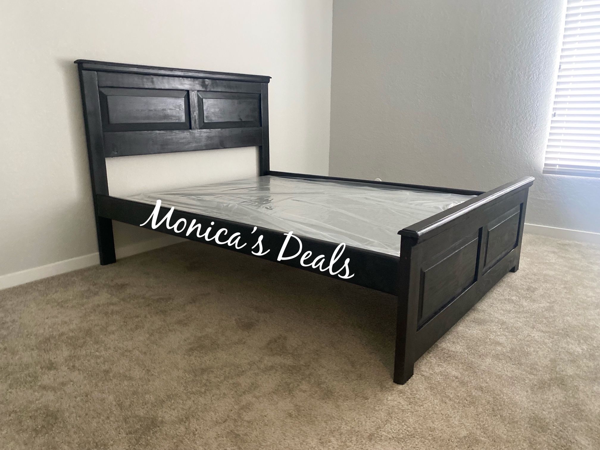 Queen Solid Wood Bed Frame With Box Spring $460