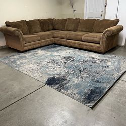 Sectional Sofa Couch Brown Delivery Available 🚚
