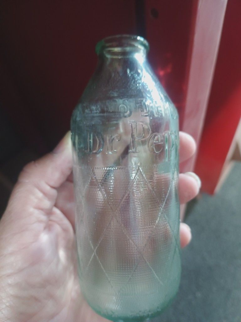 Very Rare Green Embossed Hand Grenade Dr Pepper Bottle From 1960' S
