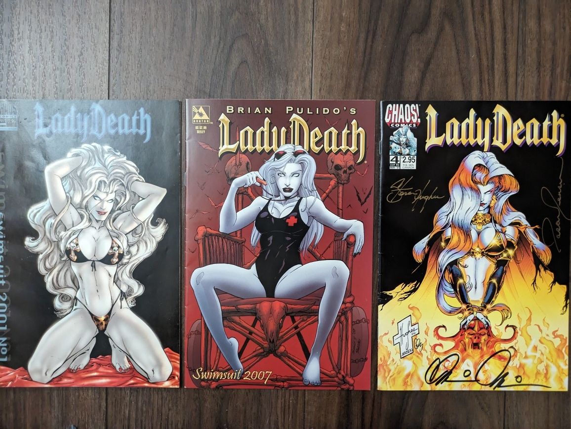 RARE Lady Death Comic Lot; The Crucible 4 Signed