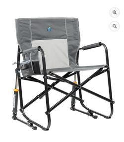 GCI Outdoor Freestyle Rocker XL Oversized Foldable Rocking Camp Chair, Pewter