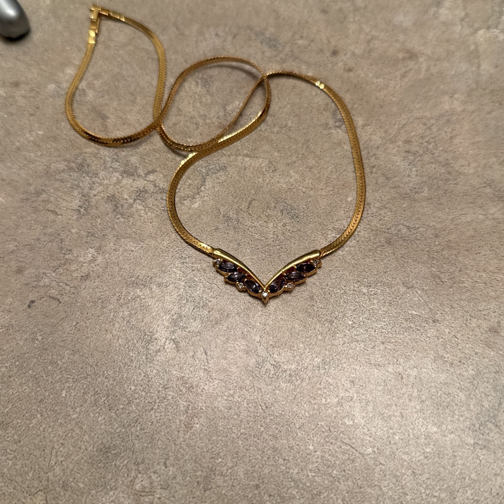 Amethyst, Gold Necklace
