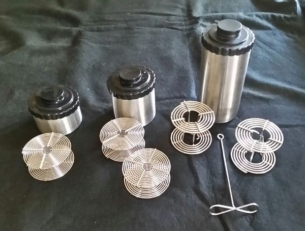Photography Darkroom Stainless steel film developing tanks and reels