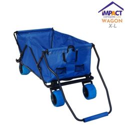 Impact Canopy Folding Utility Wagon, Collapsible, All Terrain Wagon, Extra Large, Royal Blue
