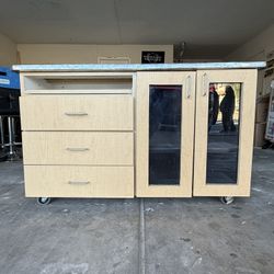 Island , Cabinet, Bar With Wheels 