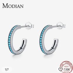 925 sterling silver round Mastro turquoise Stud earrings [EAR107]