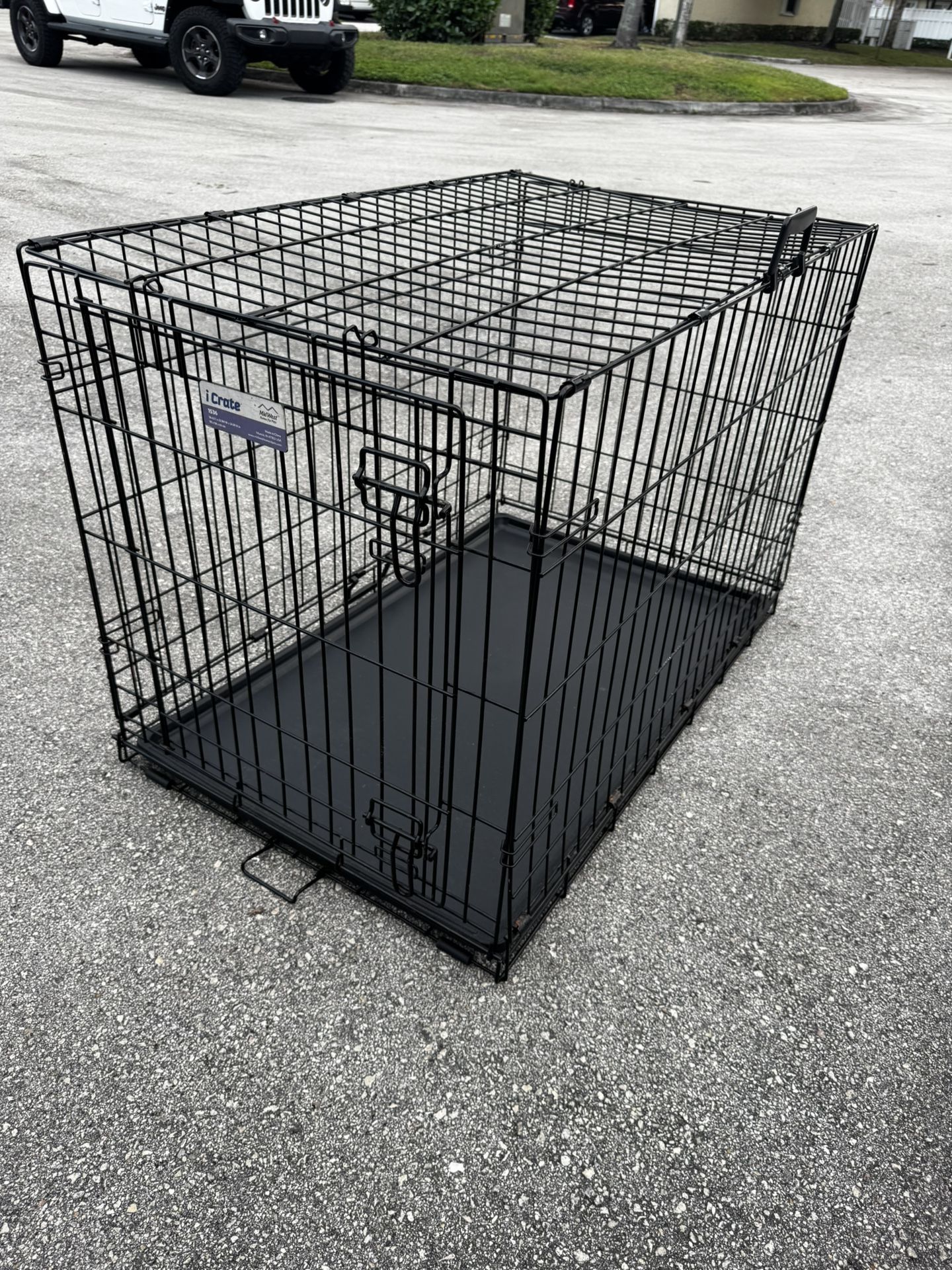 MidWest iCrate Fold & Carry Double Door Collapsible Wire Dog Crate, 36 inch