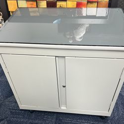 Metal Storage Cabinet with Glass Top – Heavy Duty & Lockable 