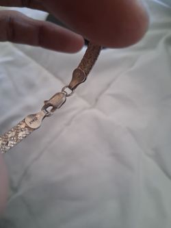 Italian Silver Mesh Chain Bracelet other side is herringbone