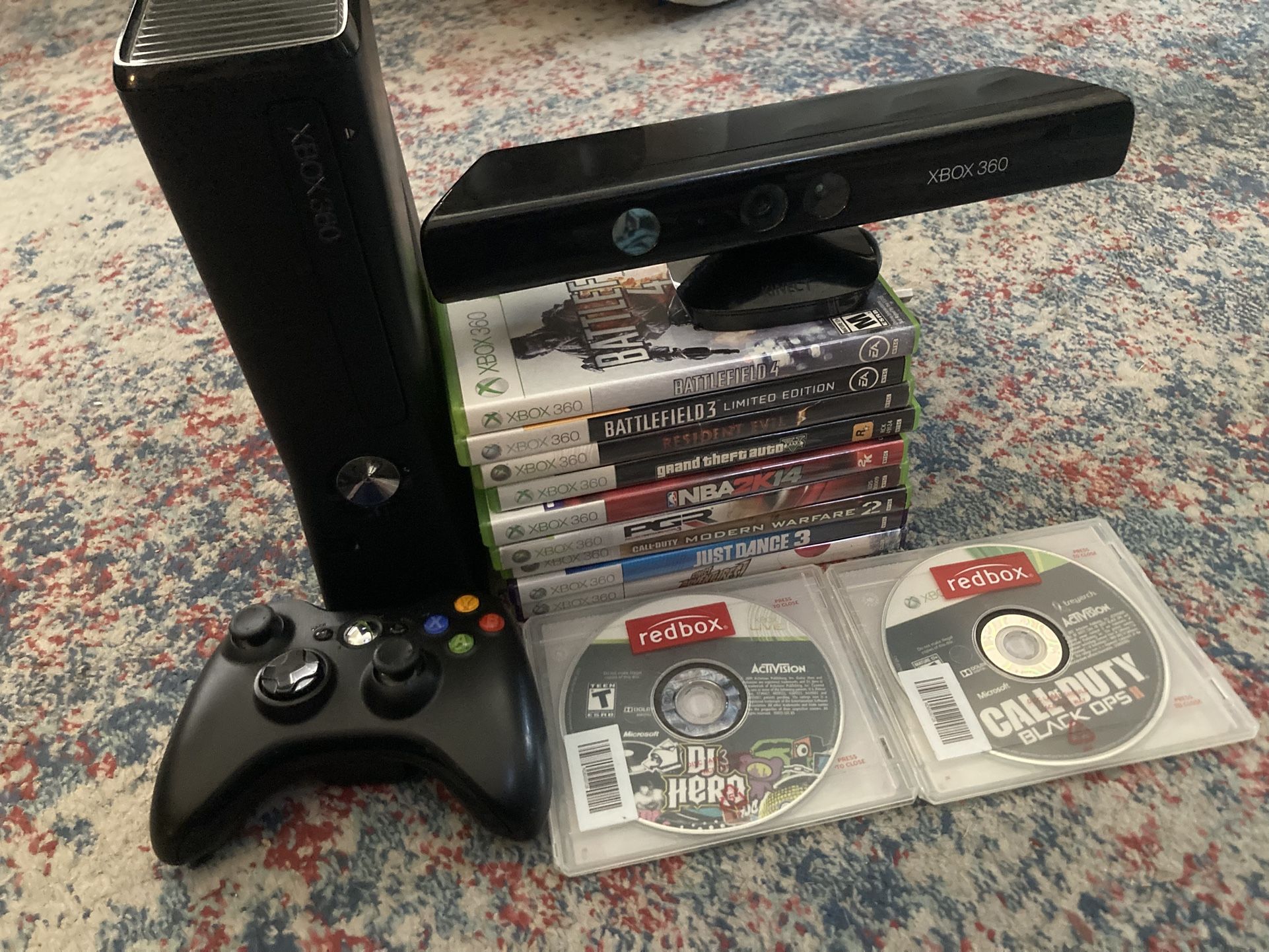 Xbox 360 Slim Video Game Bundle W/ 11 Games & More