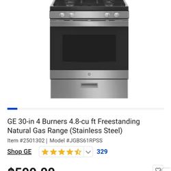 New gas stove in its box