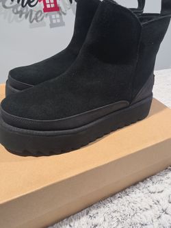 UGGS NEW LEATHER black short boots Glendora