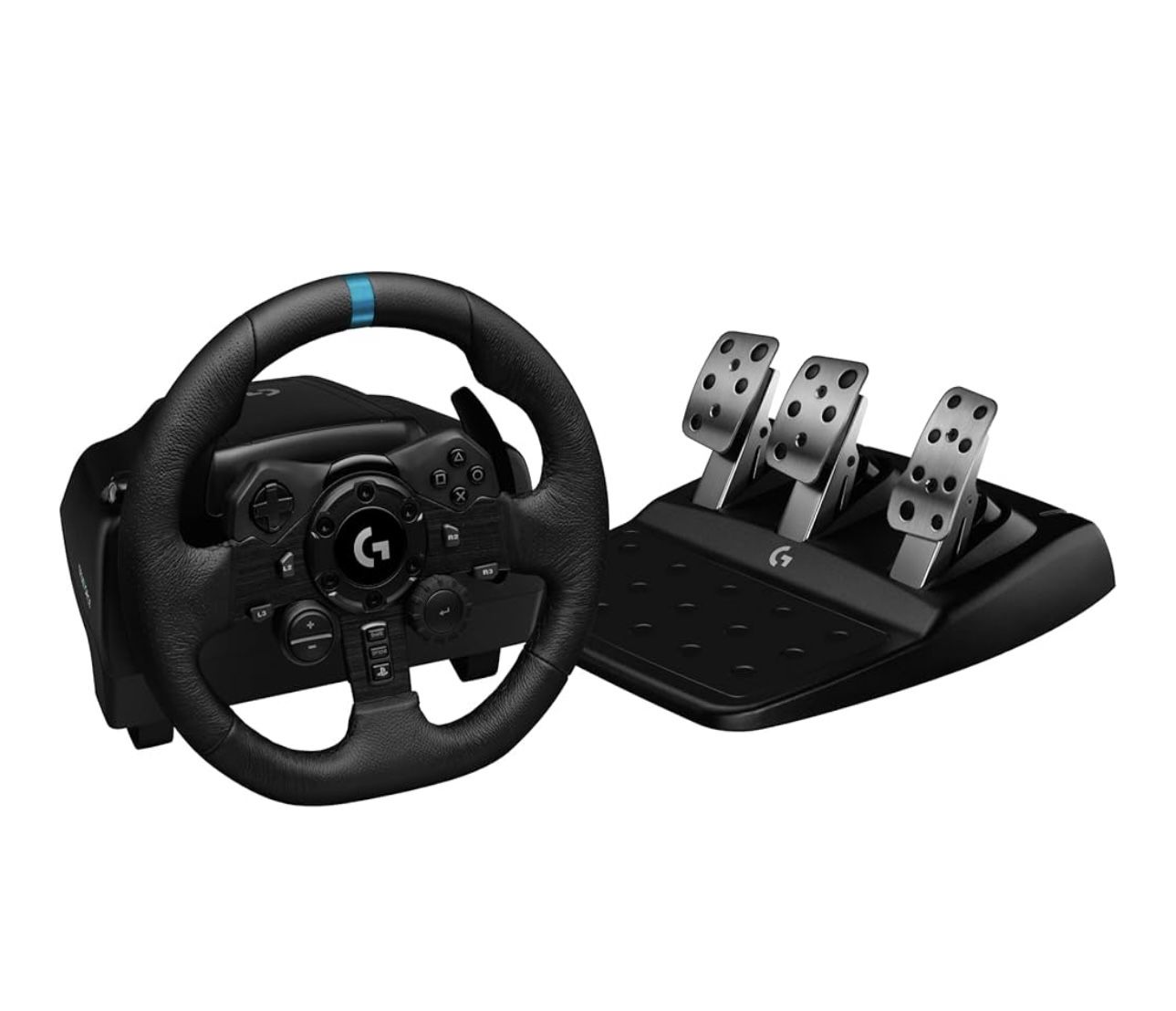Logitech G923 Racing Wheel and Pedals, TRUEFORCE up to 1000 Hz Force Feedback, Gaming Steering Wheel