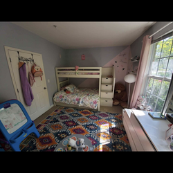 Twin/Full White Stairway Bunk Bed with Storage/Trundle unit