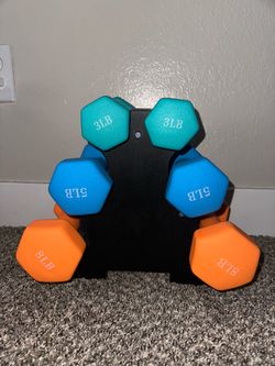 32 LB Dumbbell Set + Storage Rack – Like New