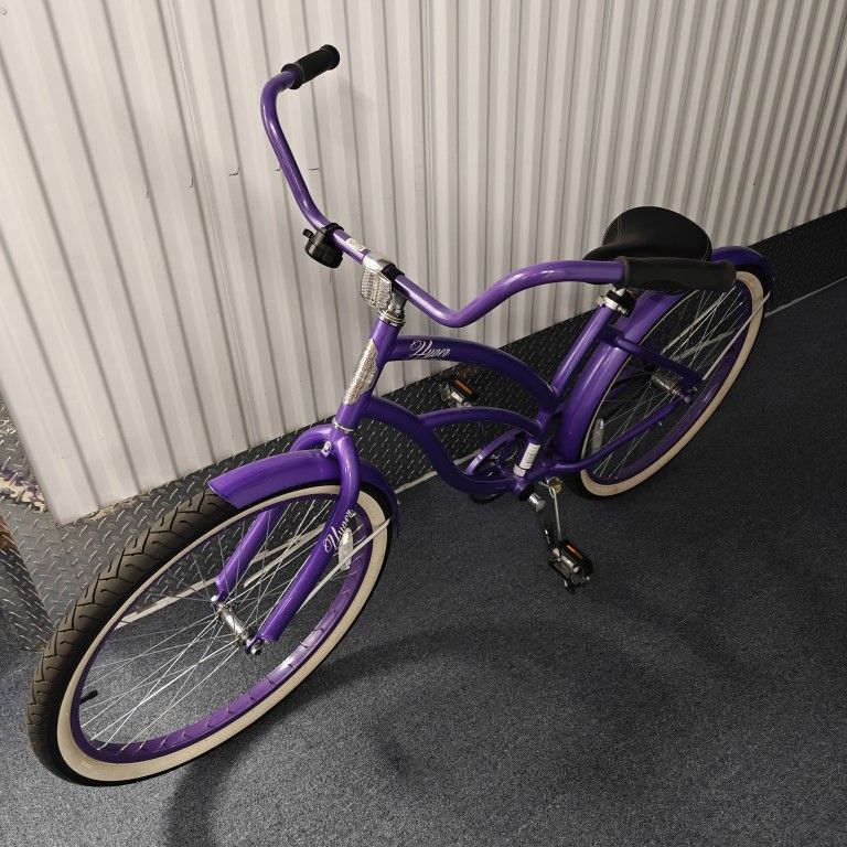Hyper Bicycles Women's 26" Beach Cruiser Bike for Adults, Purple