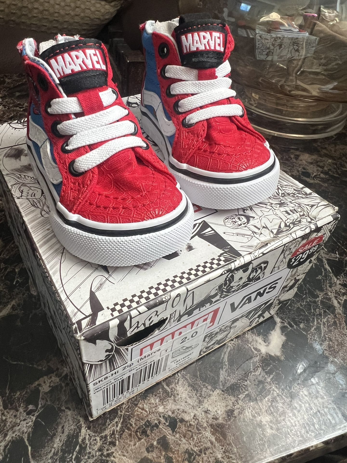 Spiderman Vans Boys Shoes Size2 Toddler