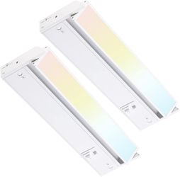New 2-Pack Rotatable LED Under Cabinet Lighting Low Profile 12"