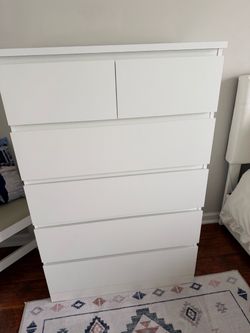IKEA MALM 6-Drawer White Dresser