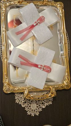 **Handmade Lace Armbands with Cross**