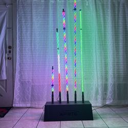 Rgb multicolored whips Compactible Can am Polaris Yamaha Honda Suzuki I have different styles and prices -5ft single color $20 each -4ft rgb m