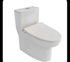 Lordear CEC Certified White Elongated Chair height 12-in Rough-In 1.6 GPF Dual Flush Soft Close 1-piece Toilet