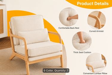 New in Box Beige Accent Chair – Modern Scandinavian Design