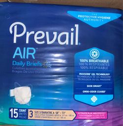 Prevail Air Daily Briefs Size 3, Prevail Daily Adult Incontinence Briefs, Ultimate Absorbency- Sherman Oaks