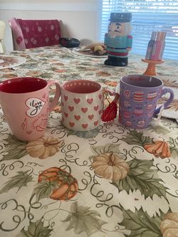 Set of 3 Valentine's Day Ceramic Mugs