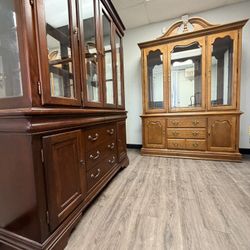 Brown Wood China Hutch
