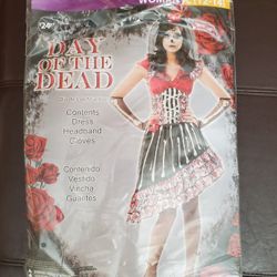 Day Of The Dead Halloween Costume Adult Size Large