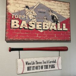 Baseball Decor 2 Pieces