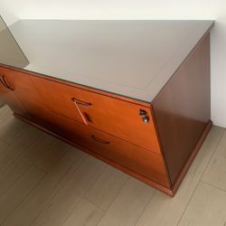 Wood Credenza Storage File 24”x72” Cherry Color